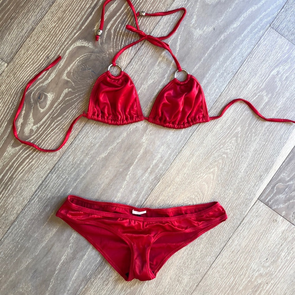 Red Scrunch Butt Bikini - Gem